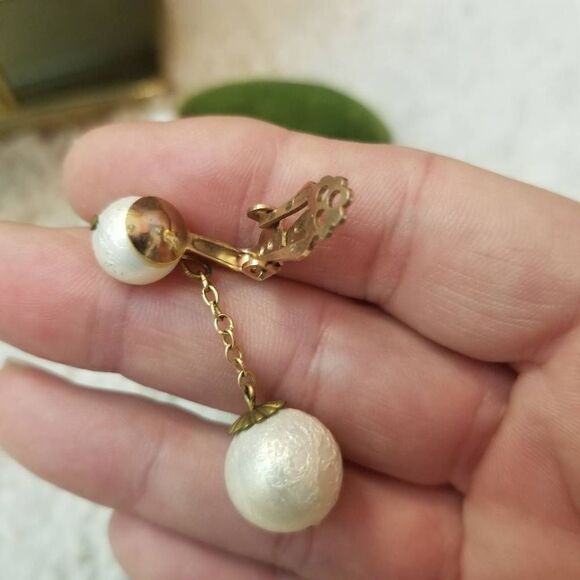 Vintage Costume Pearl Necklace Earring Set - Picture 7 of 8